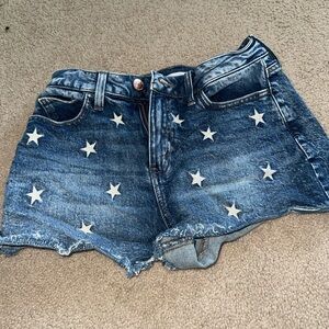 SO Blue Star-Embellished Jean Shorts